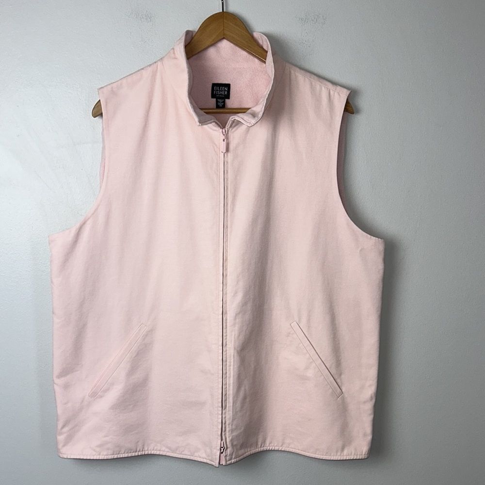 Eileen Fisher Light Pink Sleeveless Zip Front Vest